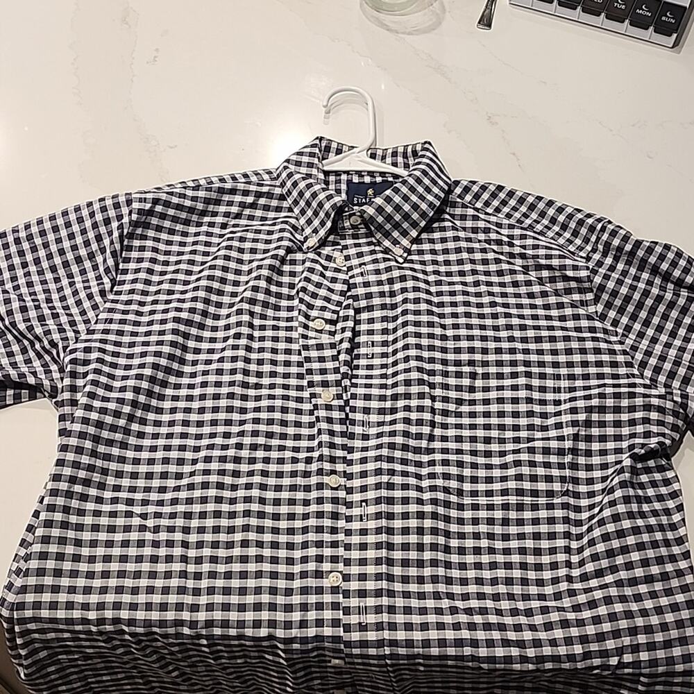 Stafford Travel Wrinkle Free Oxford Fitted Multi Colored Button Down Shirt 16.5